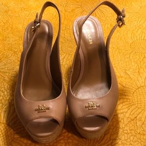 Coach Ferry Slingback Espadrille Wedge Sz 6
